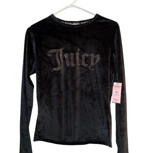 Juicy Couture Black Velvet Long Sleeve Tee
